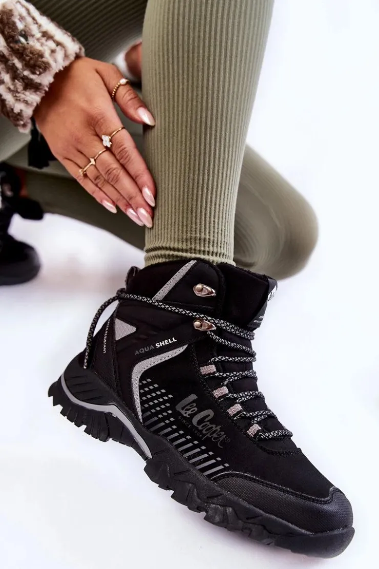 Best Lee Cooper Damskie Ocieplane Trapery LCJ-22-01-1427L Czarne