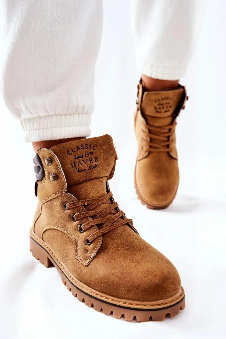 Discount Boto Damskie Ocieplane Trapery Na Suwak Camel Lenox