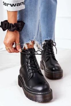 Best Big Star Shoes Damskie Ocieplane Workery Big Star II274110 Czarne