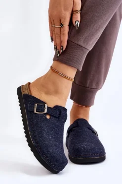 Damskie INBLU Damskie Papcie Klapki Profilaktyczne DJ-07-041 Granatowe