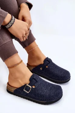 Damskie INBLU Damskie Papcie Klapki Profilaktyczne DJ-07-041 Granatowe