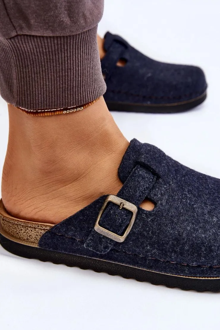 Damskie INBLU Damskie Papcie Klapki Profilaktyczne DJ-07-041 Granatowe