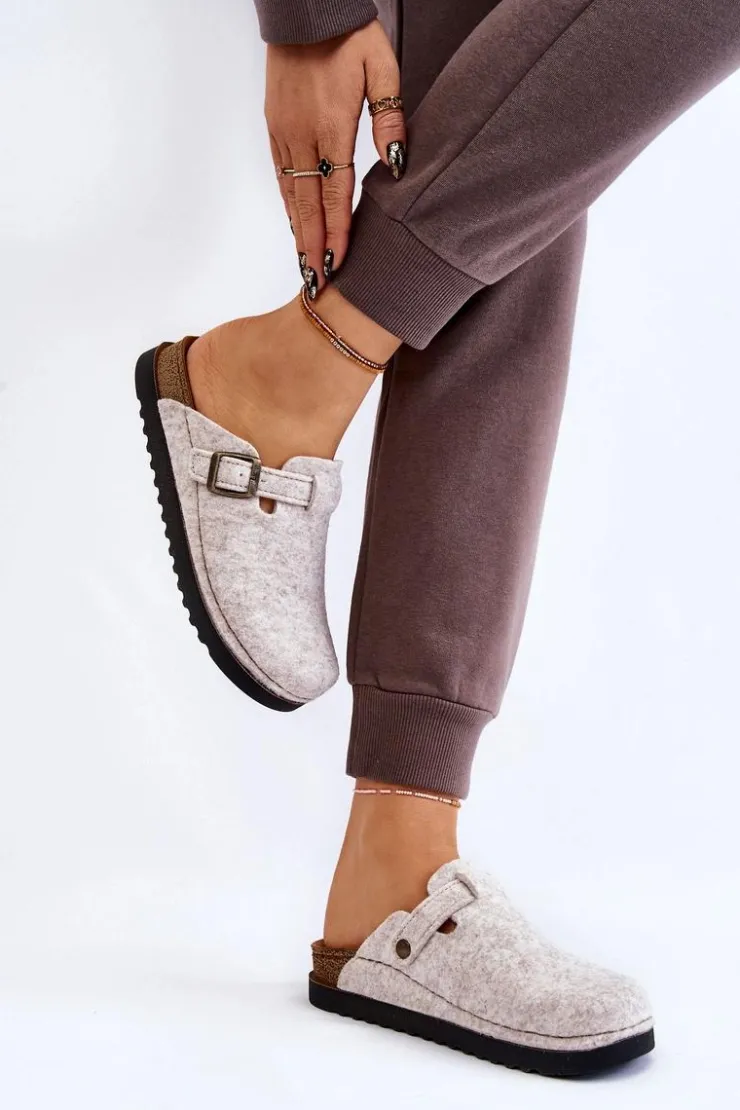 Discount INBLU Damskie Papcie Klapki Profilaktyczne DJ-07-002 Beżowe