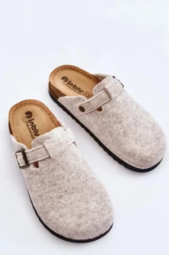 Discount INBLU Damskie Papcie Klapki Profilaktyczne DJ-07-002 Beżowe