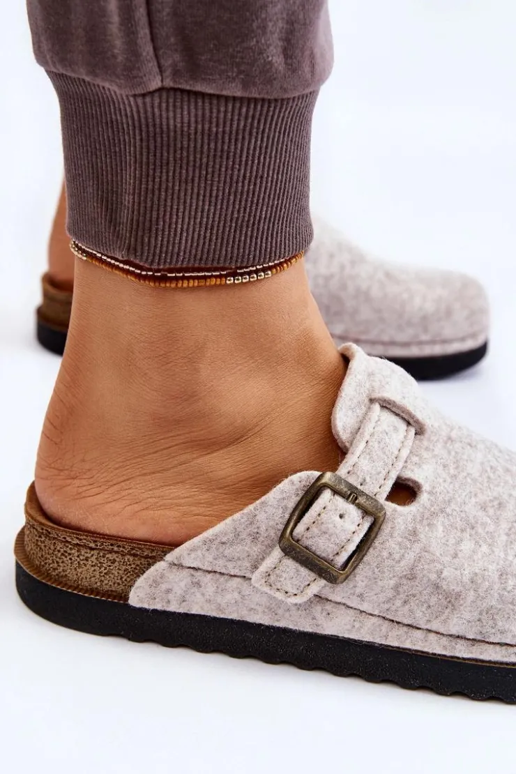 Discount INBLU Damskie Papcie Klapki Profilaktyczne DJ-07-002 Beżowe