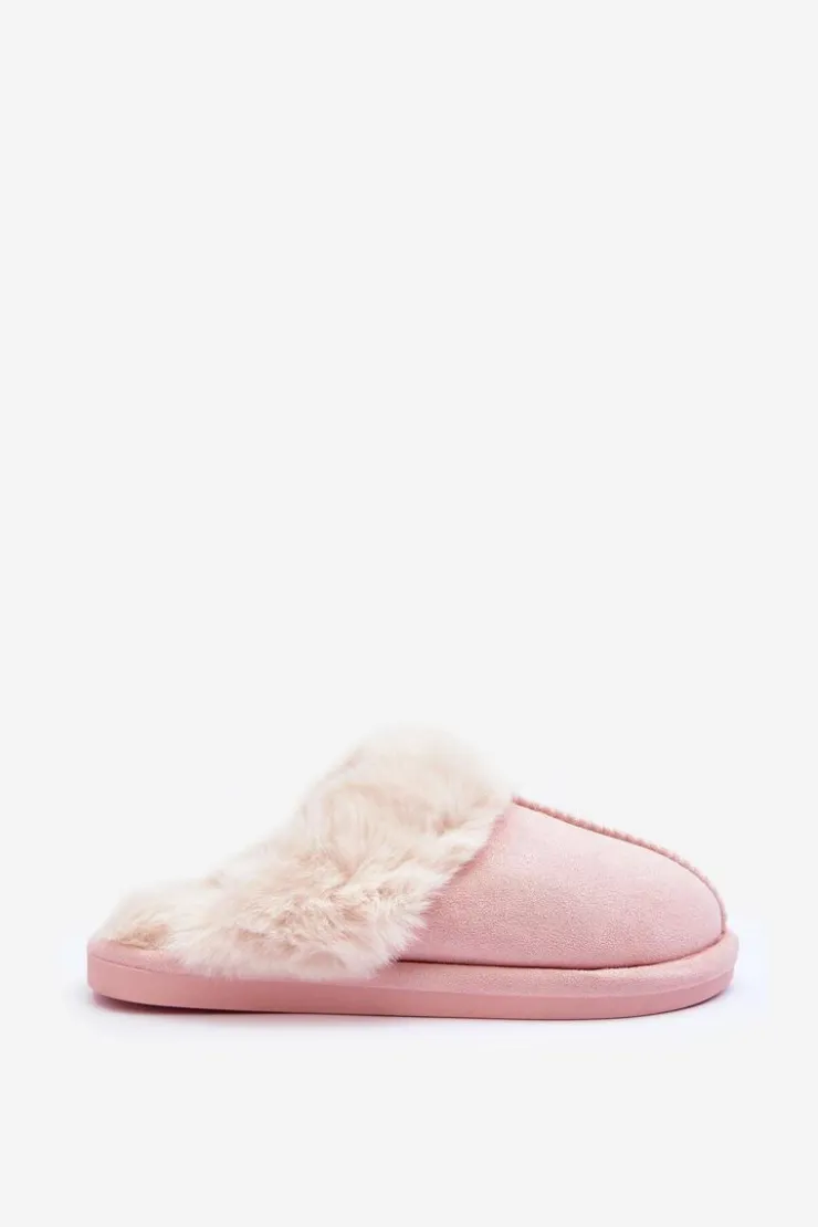 Boto Damskie Papcie Klapki z Futerkiem Różowe Pinky Różowy