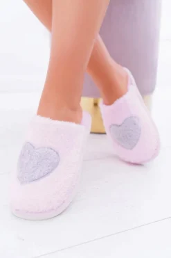 Boto Kapcie Klasyczne*Damskie Papcie Serca Jasny Róż