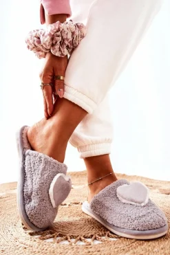 Discount Boto Damskie Papcie Szare Heartbeat