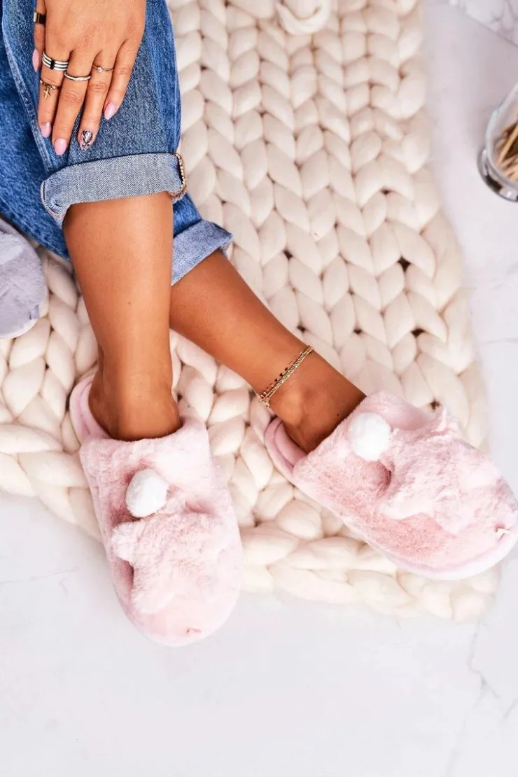 Hot Boto Damskie Papcie Z Futerkiem I Gwiazdką Jasny Róż Night-Night