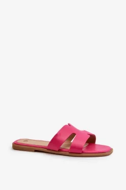 Damskie Boto Damskie Płaskie Klapki Z Wycięciami Fuksja Fiviama