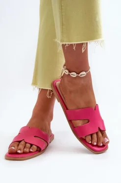 Damskie Boto Damskie Płaskie Klapki Z Wycięciami Fuksja Fiviama