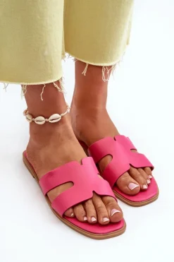 Damskie Boto Damskie Płaskie Klapki Z Wycięciami Fuksja Fiviama