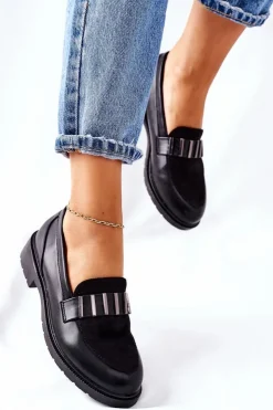 Damskie Damskie buty S.Barski Damskie Półbuty Czarne Montius