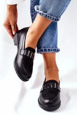 Damskie Damskie buty S.Barski Damskie Półbuty Czarne Montius