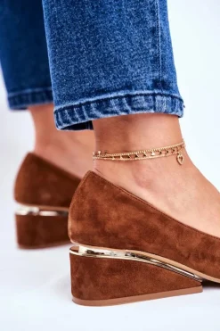 Boto Półbuty Skórzane*Damskie Półbuty Exquisite Brązowe 1205