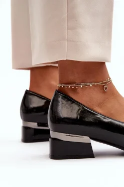 Damskie Buty damskie Vinceza Damskie Półbuty Lakierowane Na Niskim Obcasie Czarne Marilni