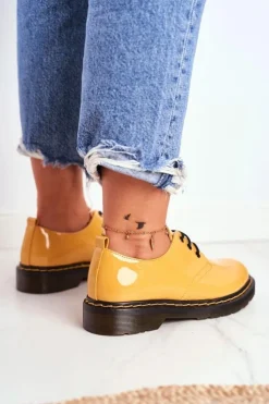 Boto Półbuty Lakierowane*Damskie Półbuty Lakierowane Żółte Do It Better!