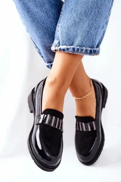 Damskie buty S.Barski Półbuty Lakierowane|Mokasyny Damskie Lakierowane*Damskie Półbuty Lakierowane Czarne Montius