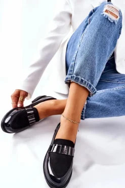 Damskie buty S.Barski Półbuty Lakierowane|Mokasyny Damskie Lakierowane*Damskie Półbuty Lakierowane Czarne Montius