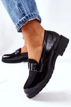 Damskie buty S.Barski Półbuty Lakierowane|Mokasyny Damskie Lakierowane*Damskie Półbuty Lakierowane Czarne Montius