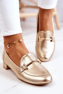 Damskie Laura Messi Damskie Półbuty 2121 Złote