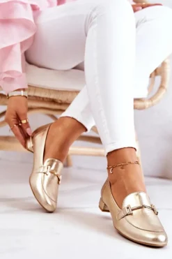 Damskie Laura Messi Damskie Półbuty 2121 Złote