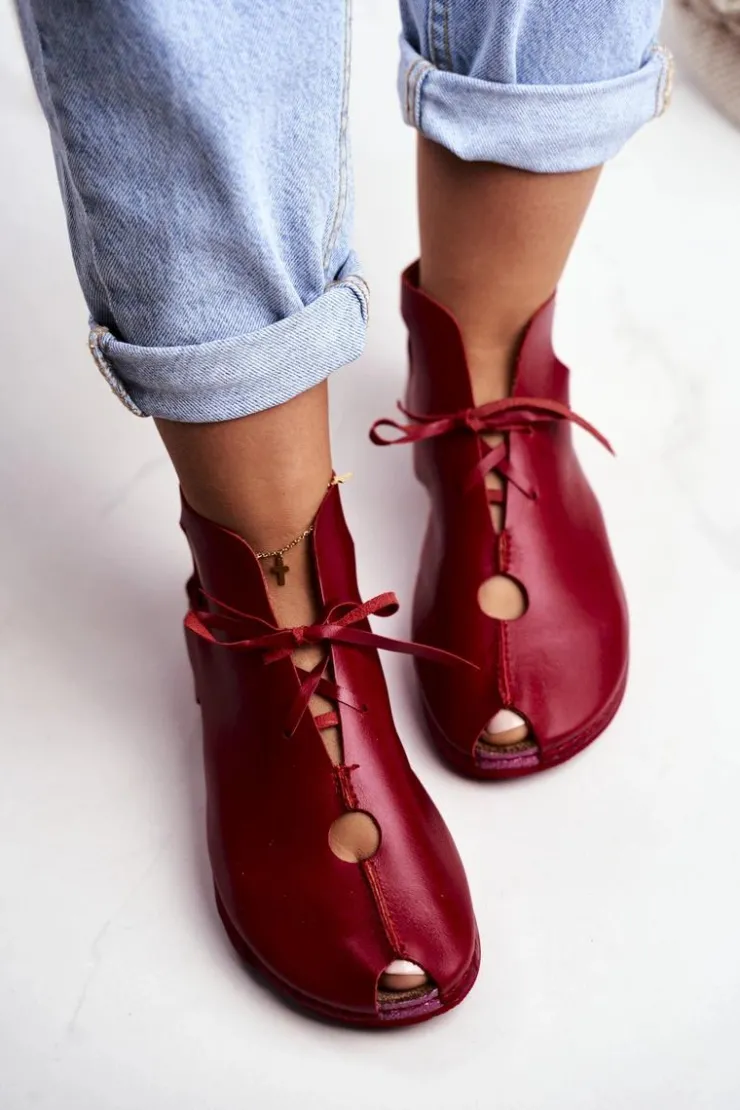 Hot Maciejka Damskie Półbuty Czerwone 03426-08