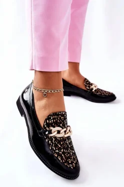 Maciejka Półbuty Lakierowane|Półbuty Skórzane*Damskie Półbuty Lakierowane Loafery Czarne 4099B-01