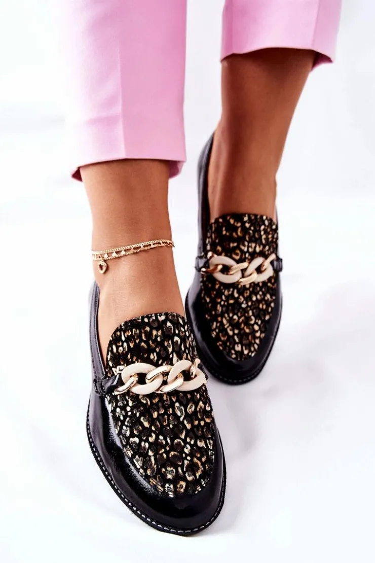 Maciejka Półbuty Lakierowane|Półbuty Skórzane*Damskie Półbuty Lakierowane Loafery Czarne 4099B-01