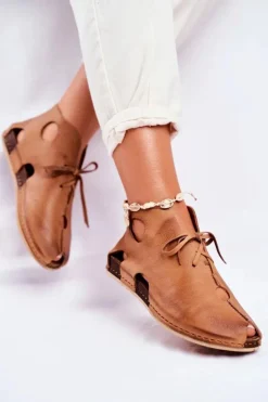 Maciejka Półbuty Skórzane*Damskie Półbuty Rude 03426-19