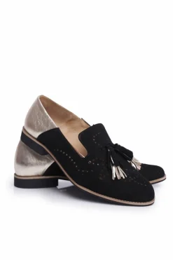 Damskie Maciejka Damskie Półbuty Skórzane Mokasyny Czarne 04484-01/00-5