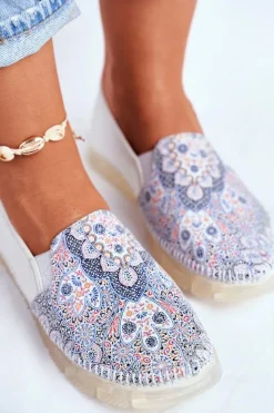 Maciejka Półbuty Skórzane|Mokasyny Damskie Skórzane*Damskie Półbuty Wsuwane Skórzane Białe 03512-46