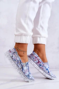 Sale Maciejka Damskie Półbuty Wsuwane Skórzane 03512-39 Niebieskie