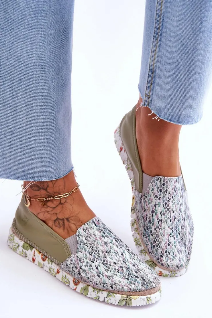 Best Maciejka Damskie Półbuty Wsuwane Skórzane 03512-51 Zielone