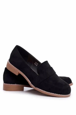 Sale Boto Damskie Półbuty Zamszowe Czarne Cintra