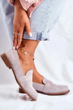 Best Boto Damskie Półbuty Zamszowe Szare Cintra