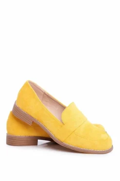Online Boto Damskie Półbuty Zamszowe Żółte Cintra