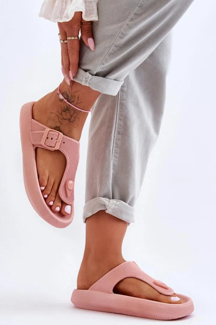 Boto Klapki Damskie Japonki|Klapki Na Platformie*Damskie Piankowe Japonki Różowe Apolla