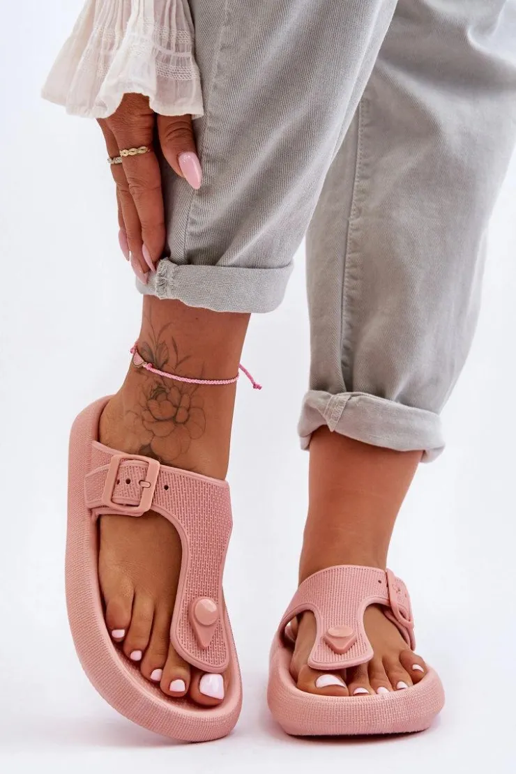 Boto Klapki Damskie Japonki|Klapki Na Platformie*Damskie Piankowe Japonki Różowe Apolla