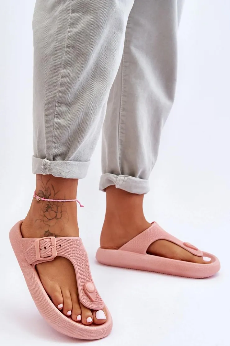 Boto Klapki Damskie Japonki|Klapki Na Platformie*Damskie Piankowe Japonki Różowe Apolla