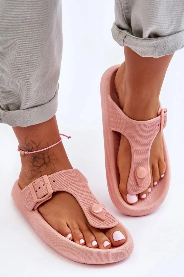 Boto Klapki Damskie Japonki|Klapki Na Platformie*Damskie Piankowe Japonki Różowe Apolla