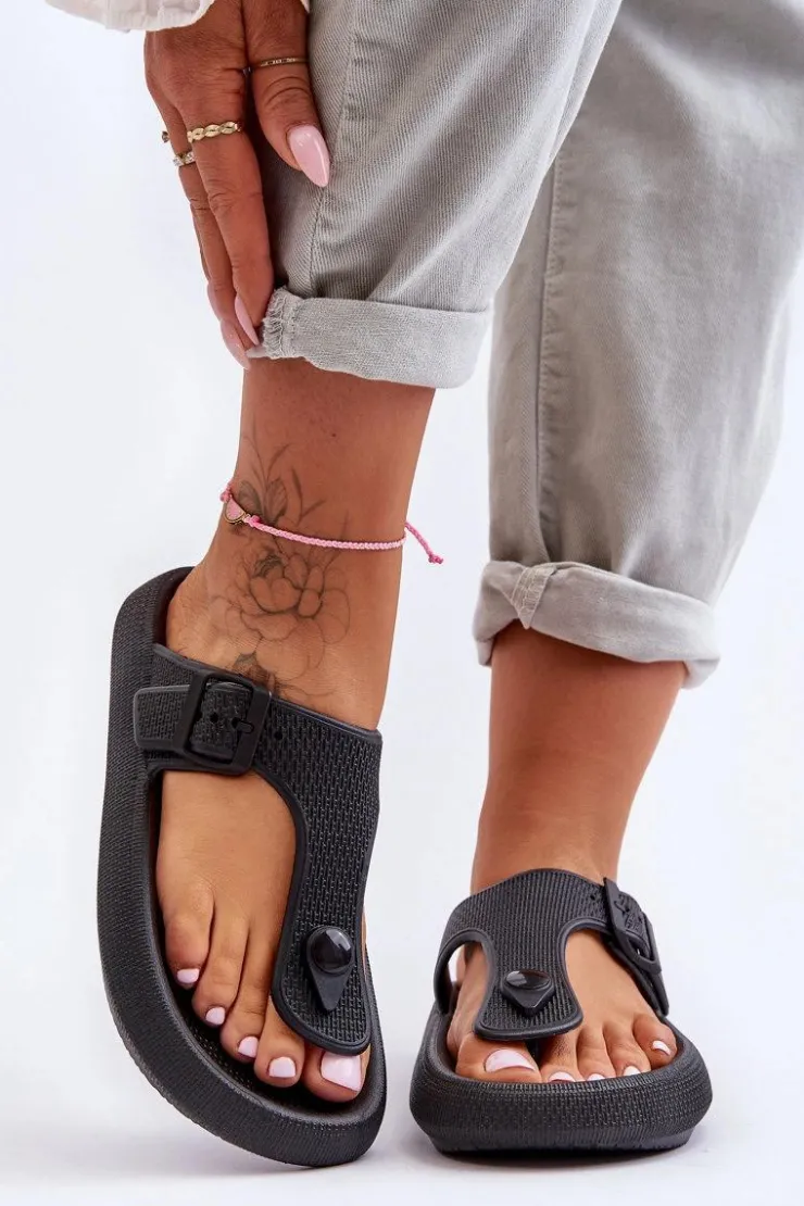 Boto Damskie Piankowe Japonki Czarne Apolla