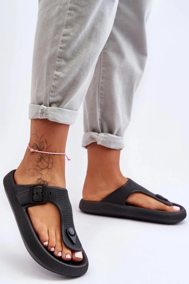 Boto Damskie Piankowe Japonki Czarne Apolla