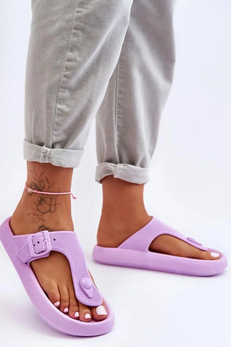 Damskie Boto Damskie Piankowe Japonki Fioletowe Apolla