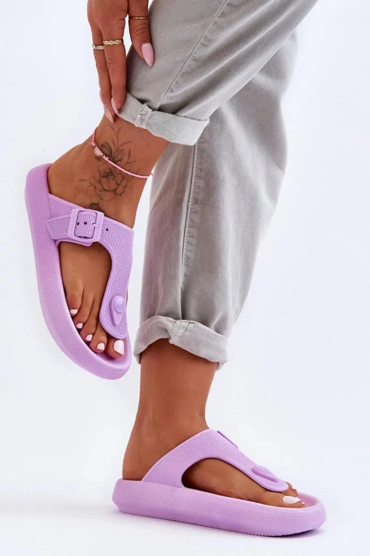 Damskie Boto Damskie Piankowe Japonki Fioletowe Apolla