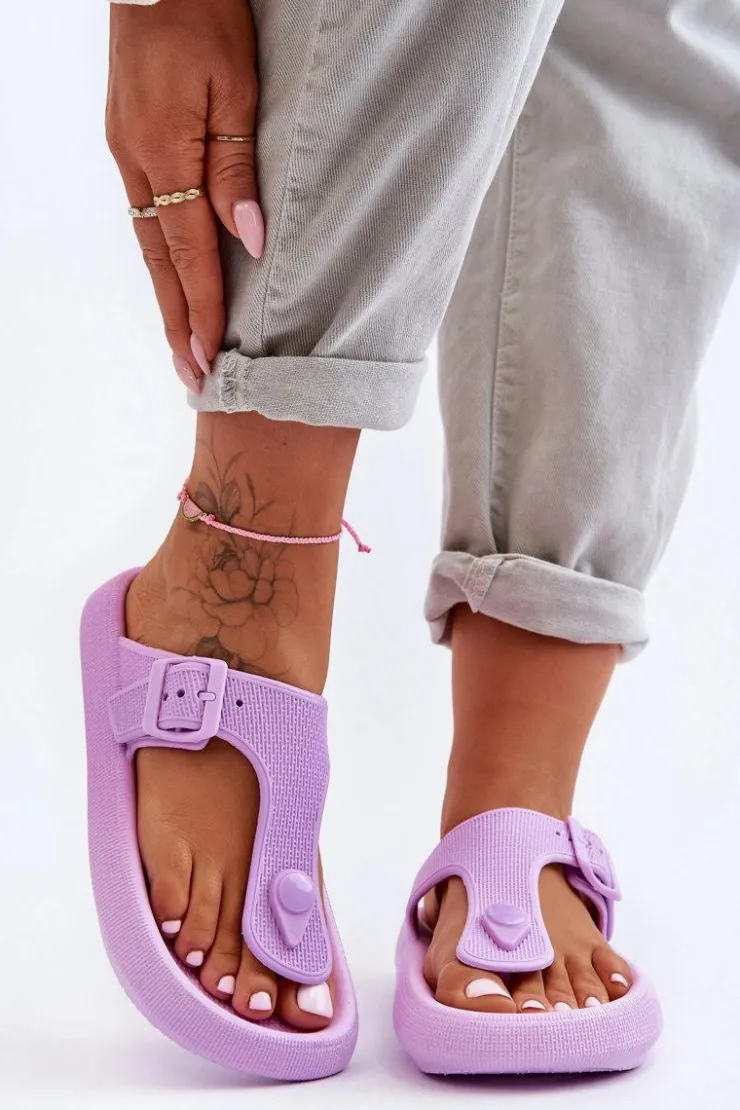 Damskie Boto Damskie Piankowe Japonki Fioletowe Apolla