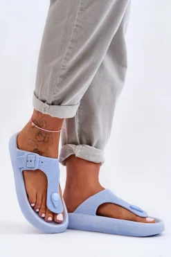 Boto Klapki Damskie Japonki|Klapki Na Platformie*Damskie Piankowe Japonki Niebieskie Apolla