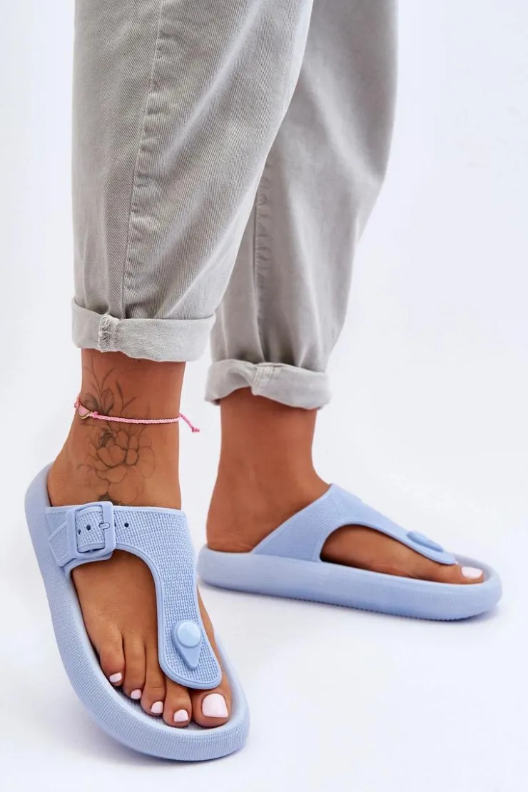 Boto Klapki Damskie Japonki|Klapki Na Platformie*Damskie Piankowe Japonki Niebieskie Apolla