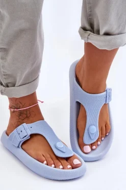 Boto Klapki Damskie Japonki|Klapki Na Platformie*Damskie Piankowe Japonki Niebieskie Apolla