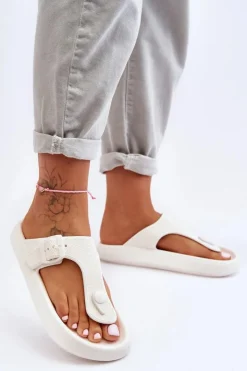 Boto Klapki Damskie Japonki|Klapki Na Platformie*Damskie Piankowe Japonki Białe Apolla